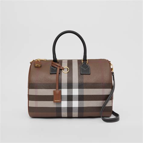 sac bowling burberry|Medium Check Bowling Bag in Dark birch brown .